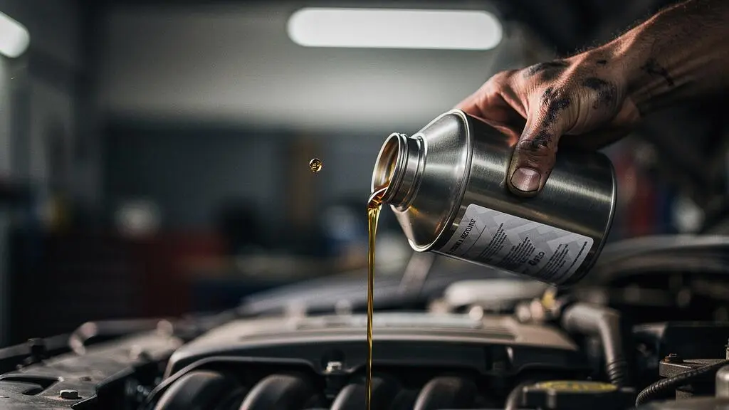Gros plan artistique sur le contrôle des niveaux de liquides moteur, symbole du risque pour le FAP et la garantie auto